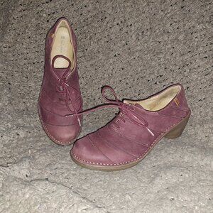EL NATURALISTA-AQUA Low Ankle Boots 5330-Reddish Purple Nubuck-Sz 40-Excellent